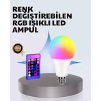 A Kalite 2025 Rgb Led Ampul Uzaktan Kumandalı 16 Renkli Lamba Mir12008646