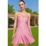 A Kesim Mini Abiye Elbise Polyester Karışımlı Yazlık Mezuniyet Elbisesi Konforlu Kesim Trend Tasarım