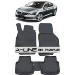 A-Line Skoda Süper B 2015 Siyah 3D Havuzlu Paspas