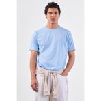 A.Mavi Düz Erkek T-Shirt - Slim Fit