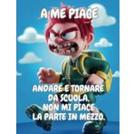 A me piace andare e tornare da scuola,non mi piace la parte in mezzo: Quaderno a righe senza margini laterali, grande formato.