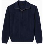 A.p.c Theo Jumper Yüksek Yakalı, Örgü Detaylı %100 Yün Erkek Kazak - Lacivert - XS