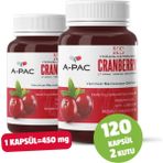 A-Pac Kızılcık Sepeti Cranberry Turna Yemişi Kızılcık Ekstresi Vitamin C 450 ml 120 Kapsül