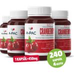 A-Pac Kızılcık Sepeti Cranberry Turna Yemişi Kızılcık Ekstresi Vitamin C 450 ml 240 Kapsül