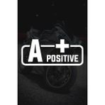 A+ Pozitif Kan Grubu Sticker - Oto Sticker - Araba Sticker - Motor Sticker - Cam Sticker - 11,5cm X 5cm - Beyaz