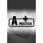 A+ Pozitif Kan Grubu Sticker - Oto Sticker - Araba Sticker - Motor Sticker - Cam Sticker - 11,5cm X 5cm - Siyah