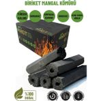 A Sınıf Briket Mangal Kömür Doğal Kimyasal Sız Presle Üretilmiş Dumansız Kokusuz Yüksek Isılı 10 kg - 1 Adet - Renkli
