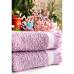 A.Z.H. ( 2'li Set ) Ihraç Fazlası Saçaklı Spor Desen Çeyizlik 35X60 Cm. Mutfak Havlu Seti Yeni Trend - Mürdüm - 35 x 56 cm