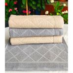 A.Z.H 4lü Set Ihraç Fazlası Spor Desenli Çeyizlik 30X50 Cm Mutfak Havlu Seti Yeni Trend - Bej - Gri - 30 x 50 cm