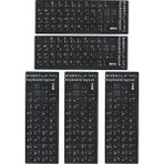 A01 Arapça Klavye Sticker/5 Adet/a Sınıf Pvc-Arapça Ingilizce Klavye Etiketi-Siyah Renk (5)