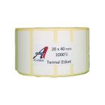 A1 Etiket 20 x 40 mm Termal Barkod Etiketi 1000′LI 10 Rulo Pkt. 10.000 Etiket