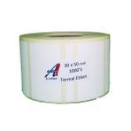 A1 Etiket 64.000 Adet 30 x 50 Termal Barkod Etiketi 1000'li Rulo