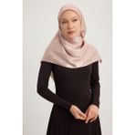 A1111 Jakarlı Parlak Saten Eşarp 110X110CM - Somon