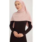 A1121 Mat Saten Pano Jakarlı Eşarp 110x110cm - Somon
