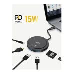 A200 Premium 7'Sı 1 Arada Kablosuz Şarj Pedi, Usb-C Hub Ve Kart Okuyucu