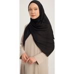 A2801 Büyük Şifon Eşarp 120X120 - Siyah
