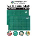 A3 Kesim Matı 2 Adet 30X45 Cm Çift Taraflı Çizim Matı Kesim Altlığı Kesme Madı Kesim Tablası Proje Etkinlik