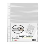 A3 Poşet Dosya Dik 10 Lu Şeffaf Föy Dosya 1 Paket Ofis Okul Büro Kenarı Delikli Poşet Dosya