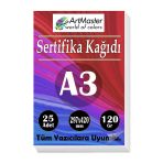 A3 Sertifika Kağıdı 25 Adet 120 Gram Kalın Fotokopi Kağıdı Tüm Yazıcılara Uyumlu 29.7X42 Cm Kalın Baskı Kağıdı