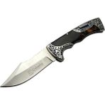 A3157B Kahverengi Av / Kamp Çakı 23 cm - Sedef Işlemeli Saplı,
