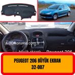 A3D Torpido Koruma Peugeot 206 Büyük Ekran Torpido Koruma - Torpido Koruyucu - Kılıfı - Halısı - Örtüsü - Yedek parça - Otoaksesuar - Ön Gögüs - Panel