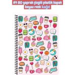 A4 80 Yaprak Çizgili Plastik Kapak Beyaz Renk Kağıt Spiralli Çok Renkli Tek Ebat Büyük Boy Spiralli Kareli Konsept Defterler Karton A4 80 Yaprak