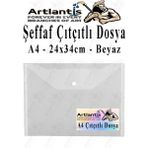 A4 Çıtçıtlı Dosya Şeffaf Renkli Zarf Dosya 1 Adet Çıt Çıtlı Dosya Su Geçirmez 100 Yaprak Kapasite - Beyaz