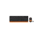 A4 FG1010 2.4G Q Türkçe FN-Multimedya Klavye+Optik 2000DPI Mouse /Turuncu Kablosuz Set