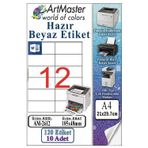A4 Hazır Beyaz Etiket 105X48 Mm 10 Sayfa 1 Paket 12 Li Kendinden Yapışkanlı Fotokopi Lazer İnkjet Kağıdı Yazıcılar İçin