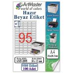 A4 Hazır Beyaz Etiket 30X12mm 100 Sayfa 1 Paket 95 Li Yapışkanlı Fotokopi Lazer İnkjet Kağıdı Yazıcılar İçin Uyumlu