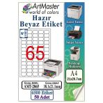 A4 Hazır Beyaz Etiket 38.1X21.2mm 100 Sayfa 1 Paket 65 Li Yapışkanlı Fotokopi Lazer İnkjet Kağıdı Yazıcılar İçin Uyumlu
