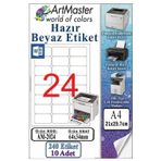 A4 Hazır Beyaz Etiket 64X34 Mm 10 Sayfa 1 Paket 24 Lü Kendinden Yapışkanlı Fotokopi Lazer İnkjet Kağıdı Yazıcılar İçin