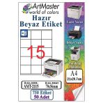 A4 Hazır Beyaz Etiket 70X56mm 50 Sayfa 1 Paket 15 Li Kendinden Yapışkanlı Fotokopi Lazer İnkjet Kağıdı Yazıcılar İçin