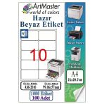 A4 Hazır Beyaz Etiket 99.06X57mm 100 Sayfa 1 Paket 10 Lu Kendinden Yapışkanlı Fotokopi Lazer İnkjet Kağıdı Yazıcılar İle