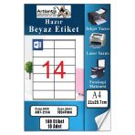 A4 Hazır Etiket 105X41 Mm 10 Sayfa 1 Paket 14 Lü Kendinden Yapışkanlı Fotokopi Lazer İnkjet Kağıdı Yazıcılar İçin Uyumlu