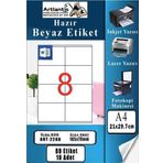 A4 Hazır Etiket 105X70 Mm 10 Sayfa 1 Paket 8 Li Kendinden Yapışkanlı Fotokopi Lazer İnkjet Kağıdı Yazıcılar İçin Uyumlu