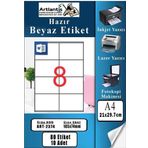 A4 Hazır Etiket 105X74 Mm 10 Sayfa 1 Paket 8 Li Kendinden Yapışkanlı Fotokopi Lazer İnkjet Kağıdı Yazıcılar İçin Uyumlu