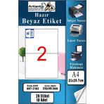 A4 Hazır Etiket 210x148.5 mm 10 Sayfa 1 Paket 2 li Kendinden Yapışkanlı Fotokopi Lazer İnkjet Kağıdı Yazıcılar İçin Uyum