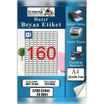A4 Hazır Etiket 22X12 Mm 20 Sayfa 1 Paket 160 Lı Kendinden Yapışkanlı Fotokopi Lazer İnkjet Kağıdı Yazıcılar İçin Uyumlu