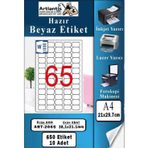 A4 Hazır Etiket 38.1x21.2 mm 10 Sayfa 1 Paket 65 li Kendinden Yapışkanlı Fotokopi Lazer İnkjet Kağıdı Yazıcılar İçin Uyu