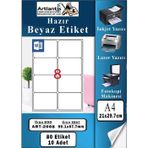 A4 Hazır Etiket 99.1X67.7 Mm 10 Sayfa 1 Paket Kendinden Yapışkanlı Fotokopi Lazer İnkjet Kağıdı Yazıcılar İçin Uyumlu