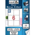 A4 Hazır Etiket 99.1X93.1 Mm 10 Sayfa 1 Paket Kendinden Yapışkanlı Fotokopi Lazer İnkjet Kağıdı Yazıcılar İçin Uyumlu