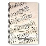 A4 Nota Defteri 80 Sayfa Spiral Çizgisiz Müzik Defteri 21x29,7 cm Büyük Boy Nota Kitabı Müzik Temalı Kapak Öğrenci ve Profesyonel Kullanım İçin Dayanıklı Tel Spiral Defter