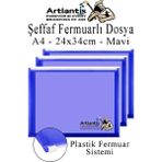 A4 Şeffaf Fermuarlı Dosya Mavi 3 Adet Pvc Fermuarlı Evrak Dosyası 24X34CM Çıtçıtlı Belge Evrak Dosyası Ofis Büro Okul - Standart - 24x34 cm