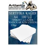 A4 Sertifika Kağıdı Kalın 100 Adet Gramajlı Fotokopi Kağıdı 220 gr Tüm Yazıcılara Uyumlu 21x29.7 cm Kalın Baskı Kağıdı