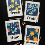 A4 Spiralli Karton Kapak 4’lü Set Çizgili Okul Defteri 80 Yaprak, Ders Programlı - Karışık Renkler - Spiralli Esnek Karton Kapak - 21x29 cm
