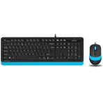 A4-Tech F1010 Q TR USB Multimedia Kablolu Mavi Klavye Mouse Seti