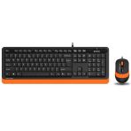 A4-Tech F1010 Q Türkçe Siyah/Turuncu Multimedya Kablolu Set (Klavye-Mouse) F1010/Turuncu
