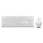 A4 Tech F1010 USB Kablolu Klavye-Mouse Seti Beyaz Renkli Ev - Ofis Kullanımına Uygun