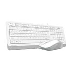 A4 Tech F1010 USB Kablolu Multimedia Q Klavye Mouse Set Beyaz